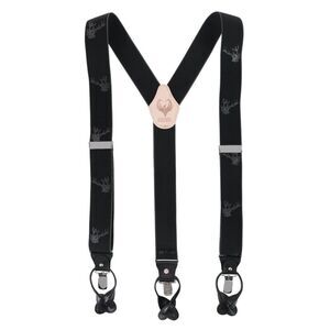 Ascentix Men's Stag Head Convertible Clip End Suspenders